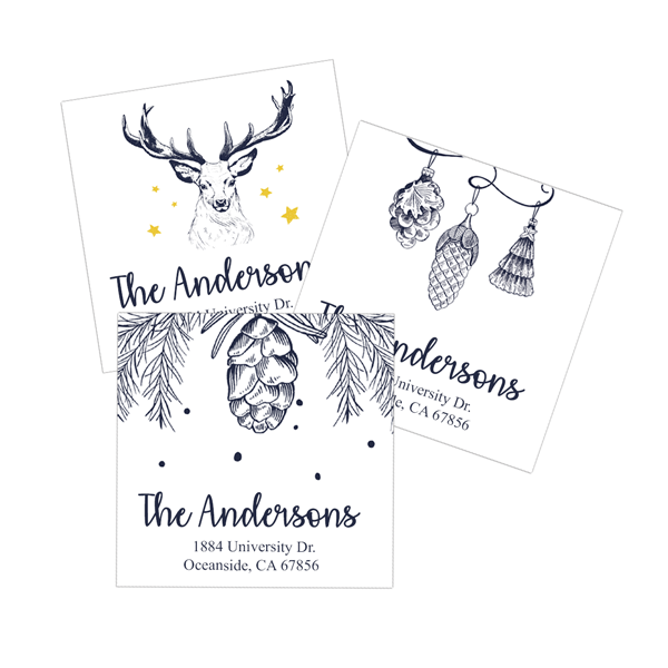 Winter Season Return Address Labels