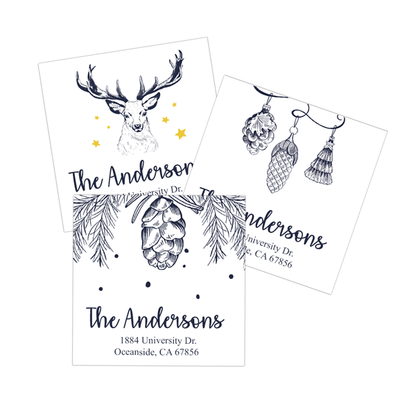 Winter Season Return Address Labels