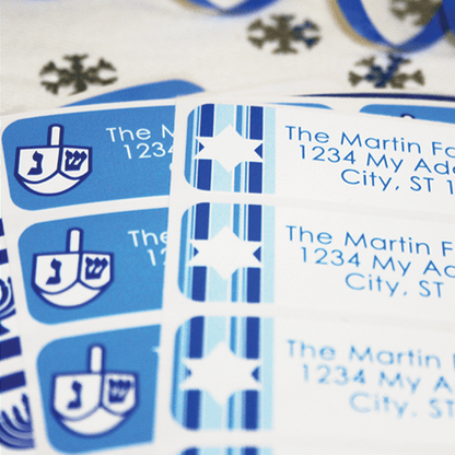 Hanukkah Combo Return Address Labels Design Number One
