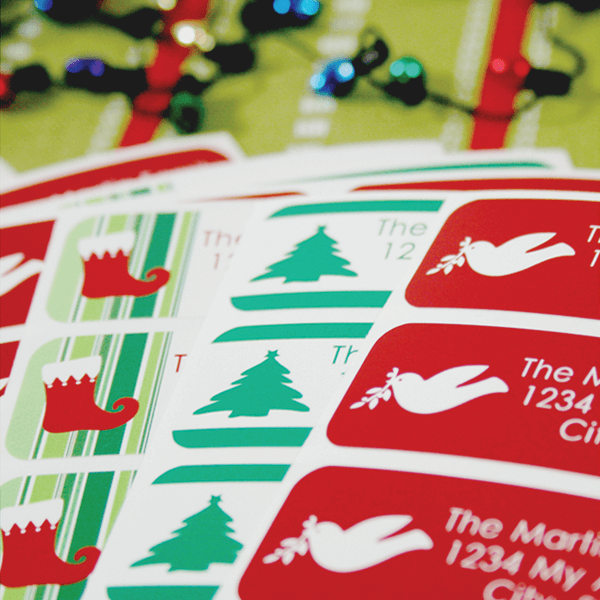 Christmas Return Address Labels Design Number One