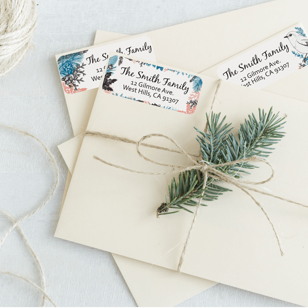 Winter Holiday Return Address Labels On Letters Design Number Four