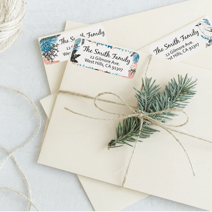 Winter Holiday Return Address Labels On Letters Design Number Four