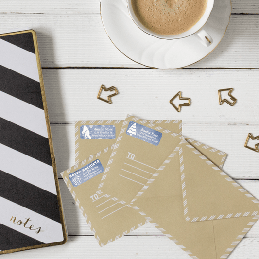 Winter Holiday Return Address Labels On Envelopes Design Number Two