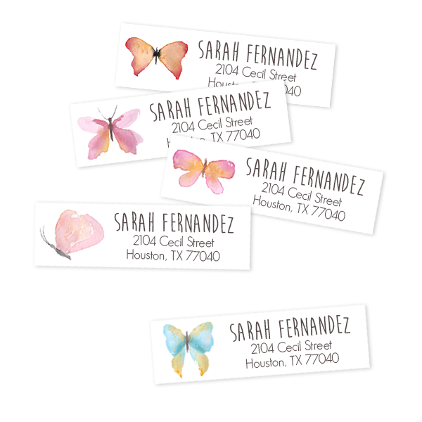 Butterfly Return Address Labels