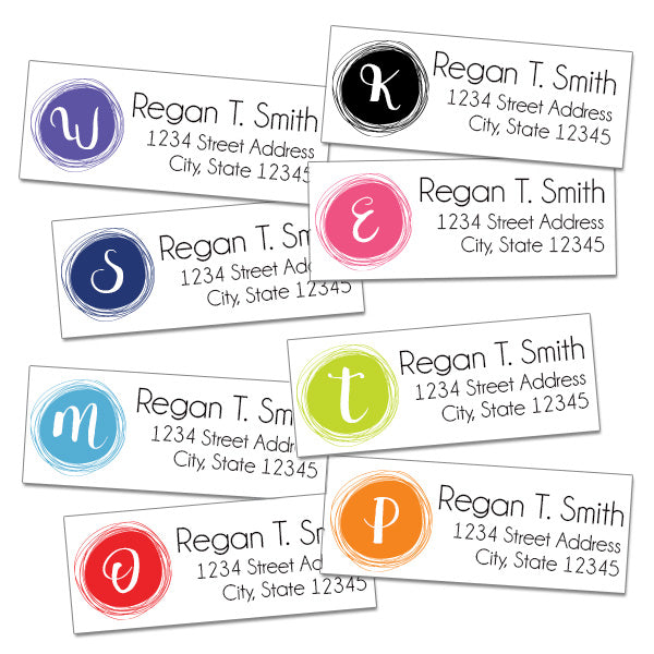 Monogram Return Address Labels