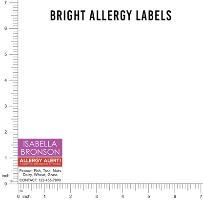 Bright Allergy Labels