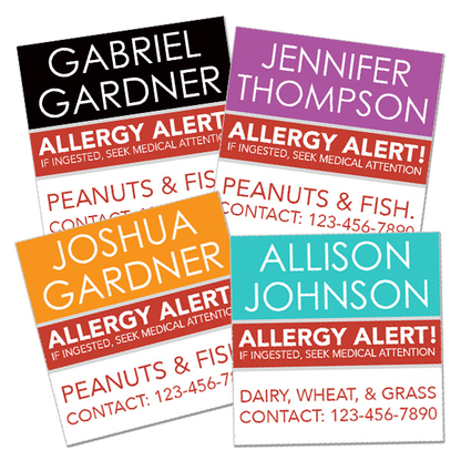Bright Allergy Labels
