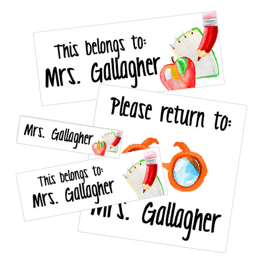 Pencil Combo Teacher Labels