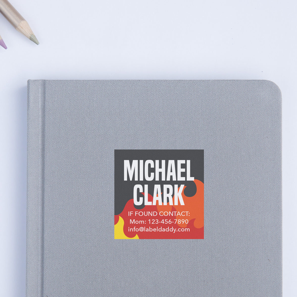 Flames Square Contact Labels