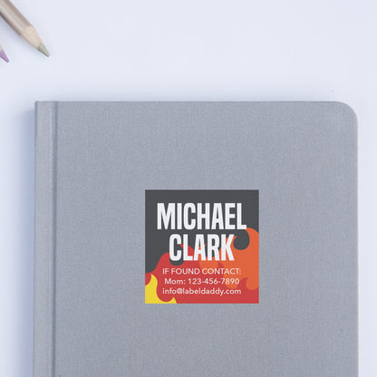 Flames Square Contact Labels