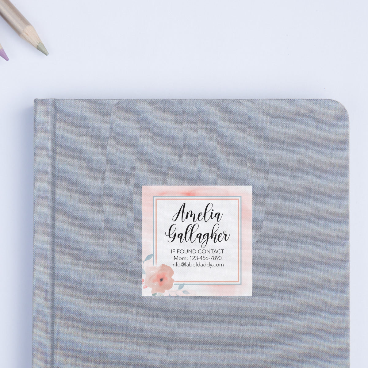 Floral Square Contact Labels