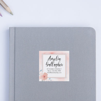 Floral Square Contact Labels