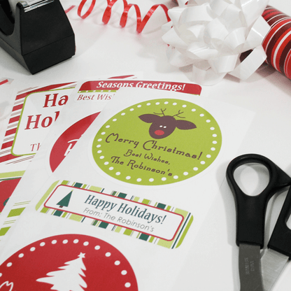 Large Christmas Combo Gift Labels Design Number One with Gifts Wrapping Supplies