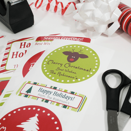 Large Christmas Combo Gift Labels Design Number One with Gifts Wrapping Supplies