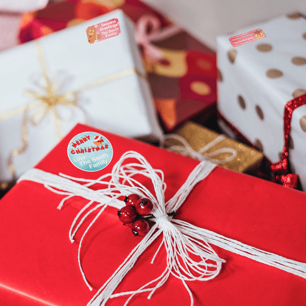 Small Christmas Combo Gift Labels Design Number Two On Holiday Gifts