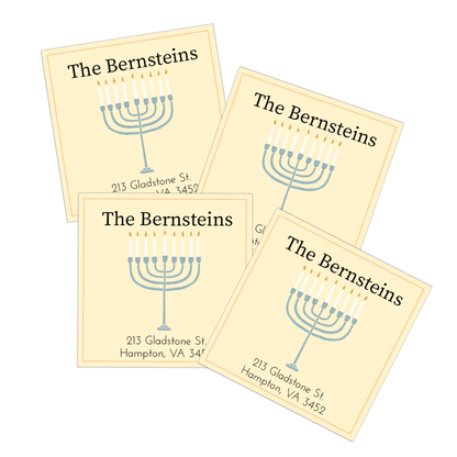 Hanukiah Return Address Labels