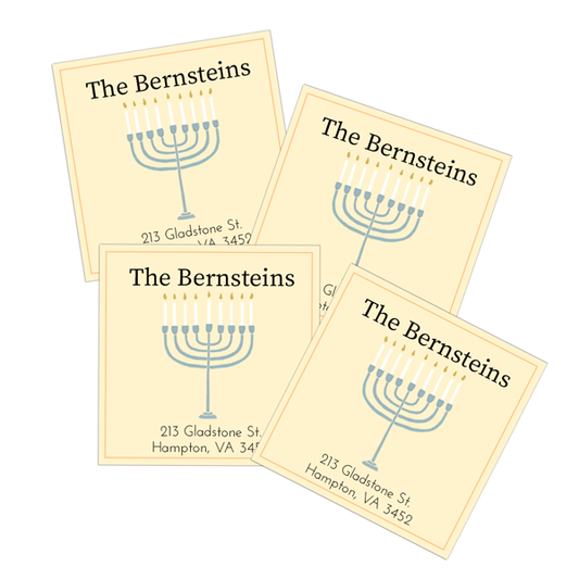 Hanukiah Return Address Labels