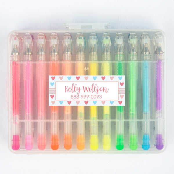 Hearts Rectangle Contact Labels