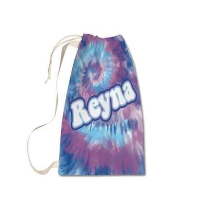 Purple Wave Tie-Dye Laundry Bag