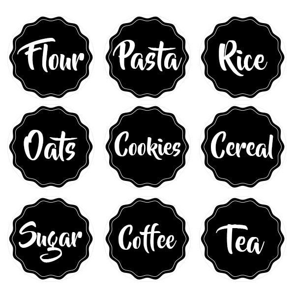Black Pantry Labels