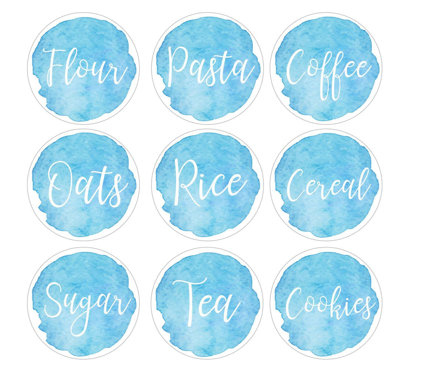 Watercolor Pantry Labels