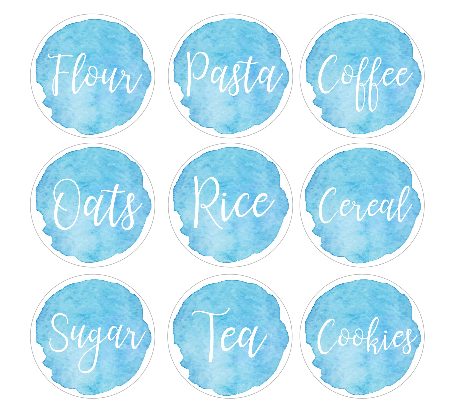 Watercolor Pantry Labels