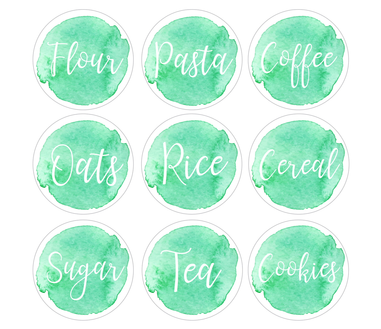 Watercolor Pantry Labels