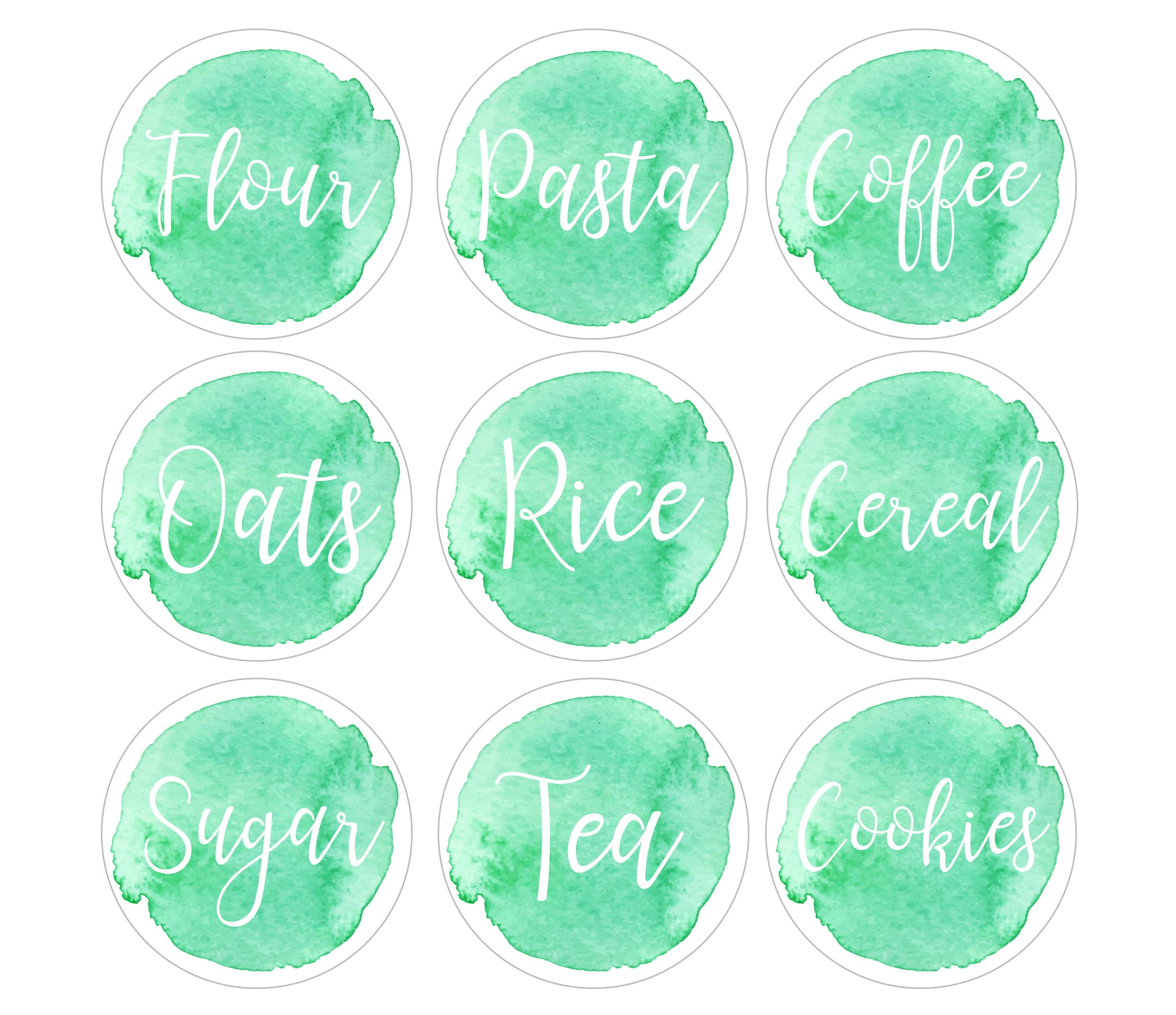 Watercolor Pantry Labels