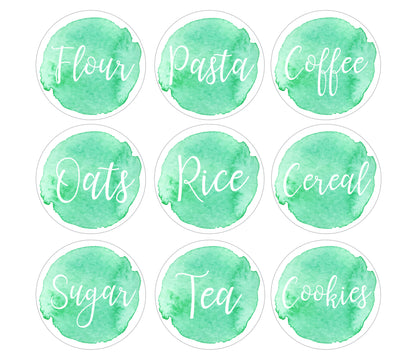 Watercolor Pantry Labels