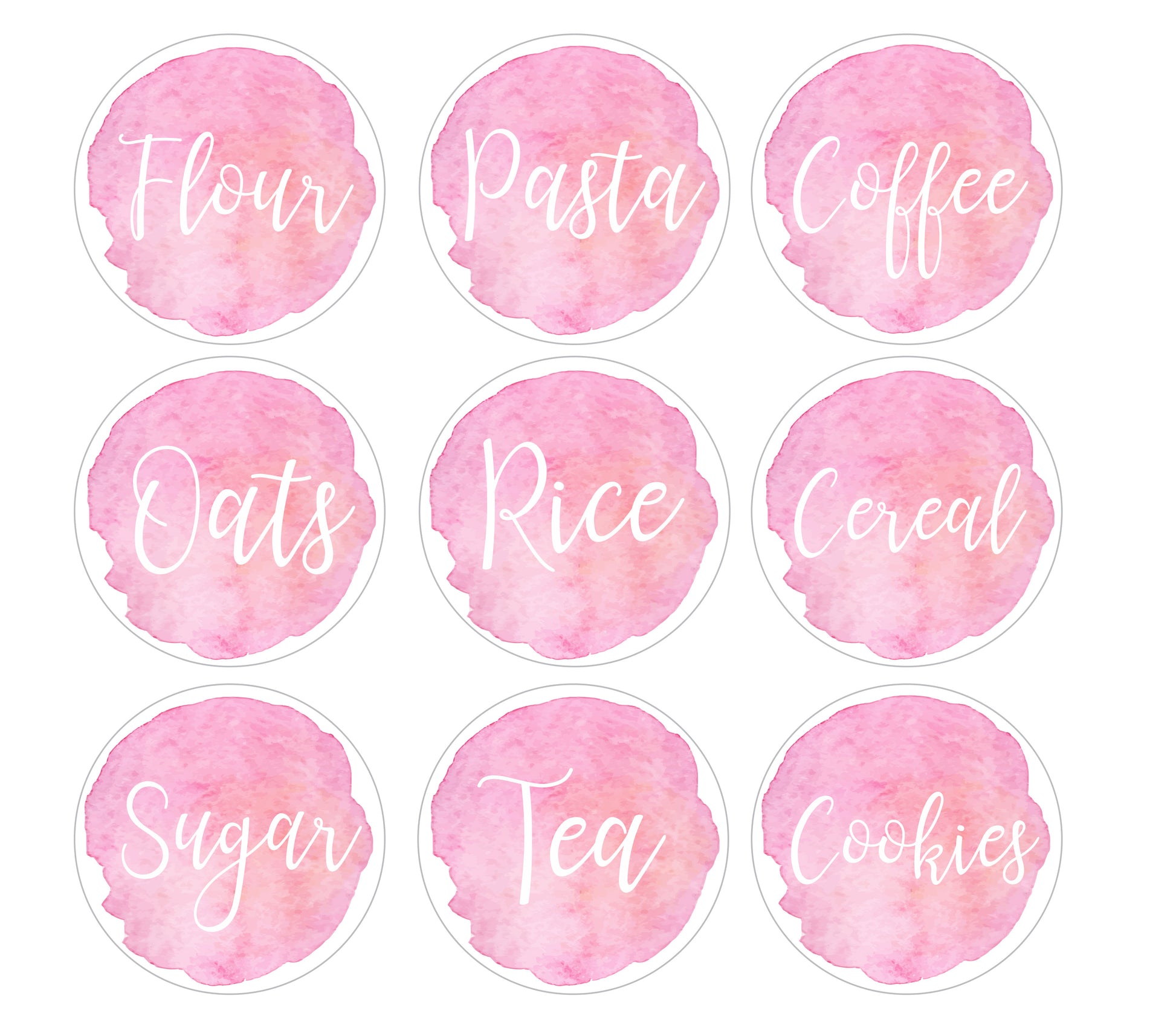 Watercolor Pantry Labels