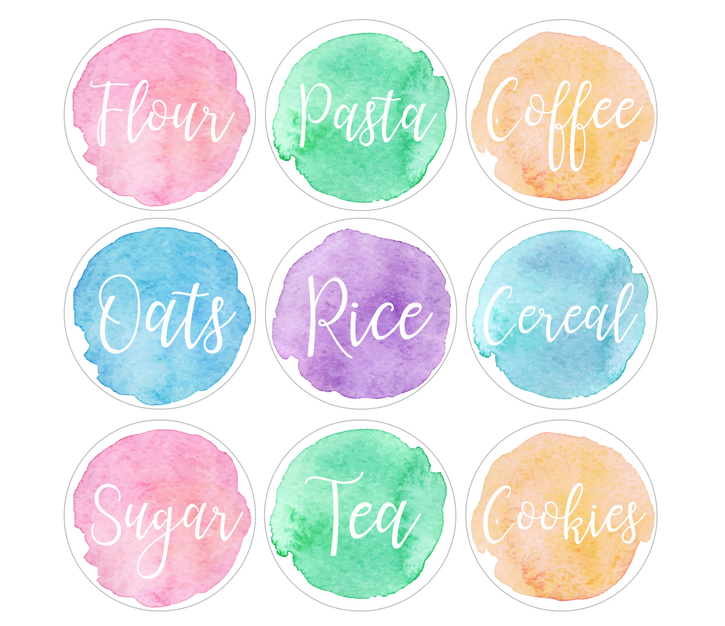 Watercolor Pantry Labels