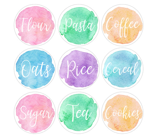 Watercolor Pantry Labels