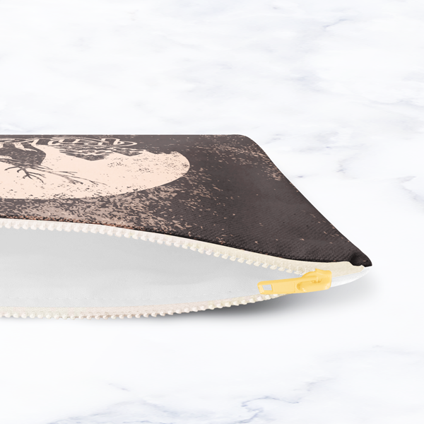 Moonlight Deer Carry-All Pouch in Brown Zipper View