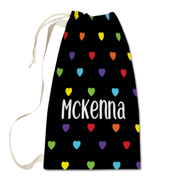 Rainbow Hearts Laundry Bag