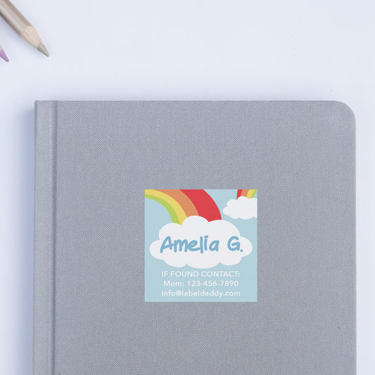 Rainbow Square Contact Labels