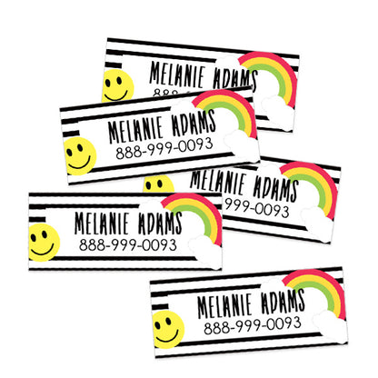Smiley Rectangle Contact Labels