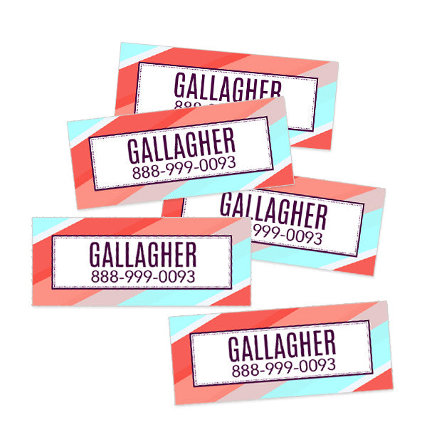 Stripes Rectangle Contact Labels