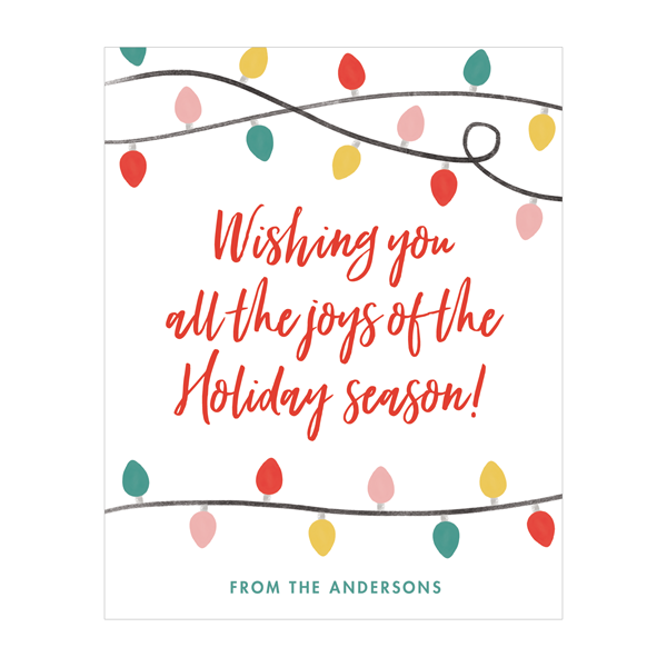 Retro Christmas Lights Wine Labels