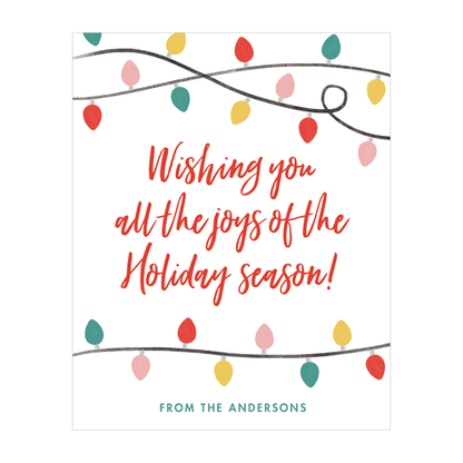 Retro Christmas Lights Wine Labels