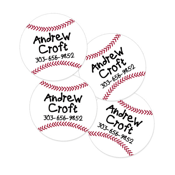 Baseball Round Contact Labels