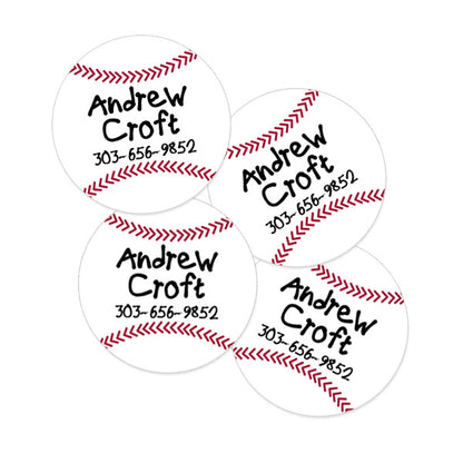 Baseball Round Contact Labels
