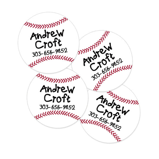 Baseball Round Contact Labels