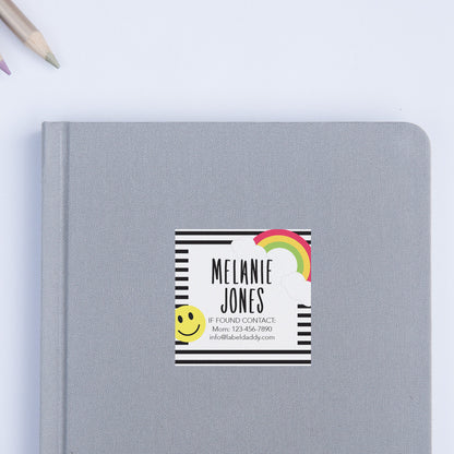 Smiley Square Contact Labels