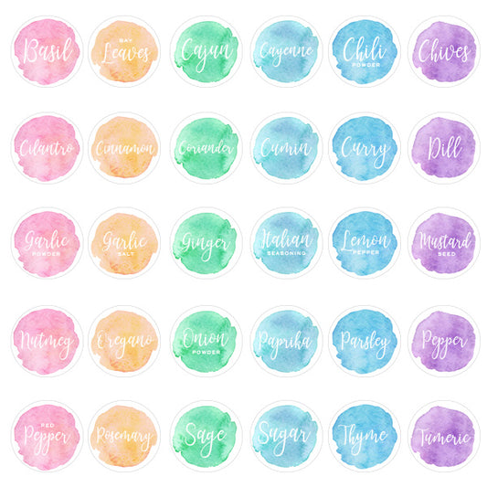 Watercolor Spice Labels
