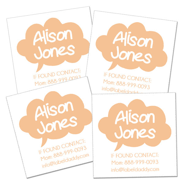 Thought Bubble Square Contact Labels
