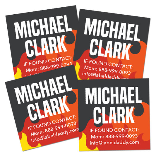 Flames Square Contact Labels