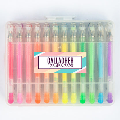 Stripes Rectangle Contact Labels