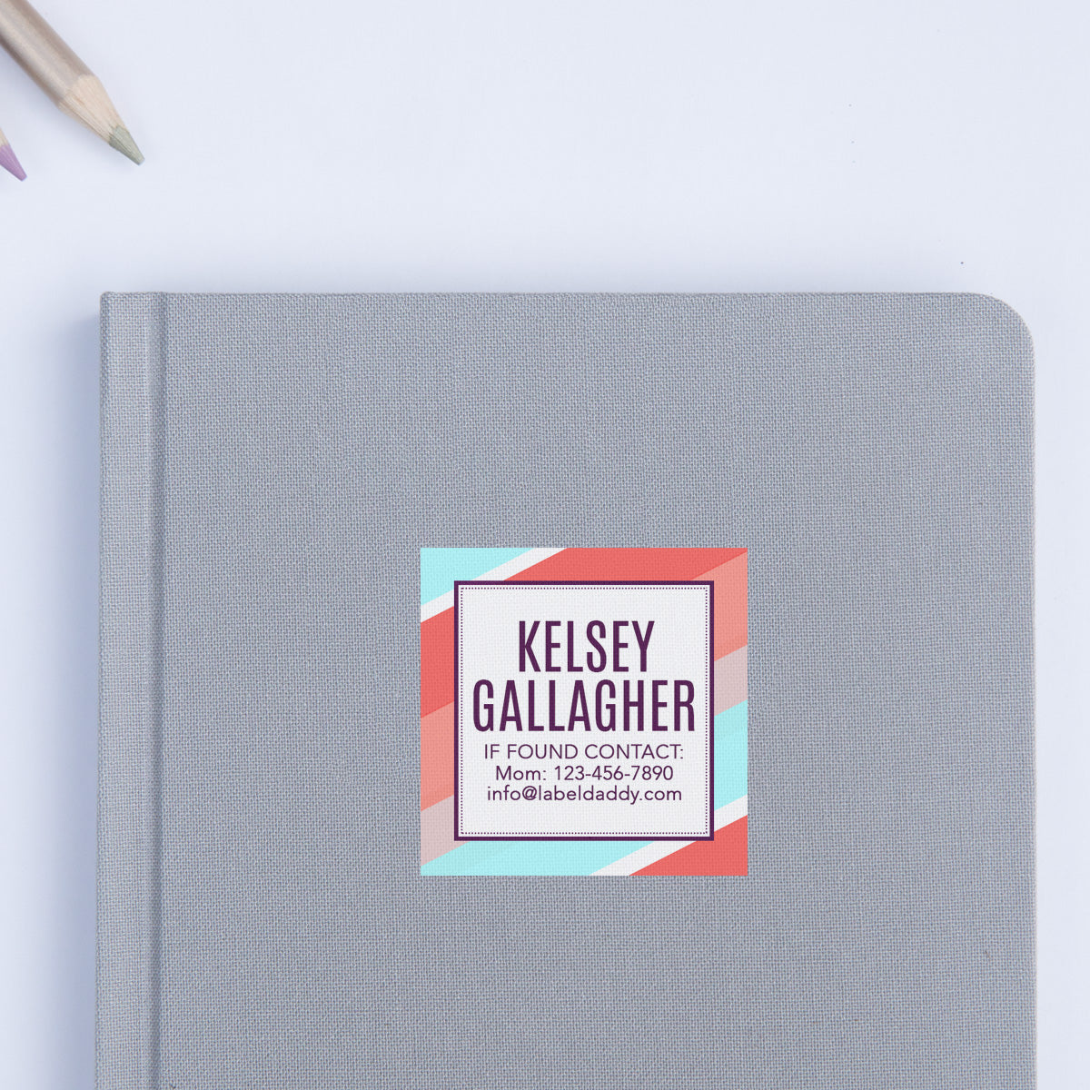 Stripes Square Contact Labels