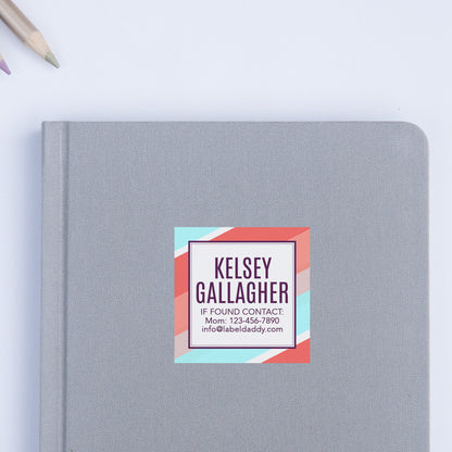 Stripes Square Contact Labels