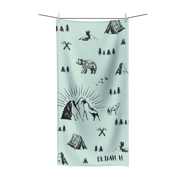Light Blue Retro Camper Towel